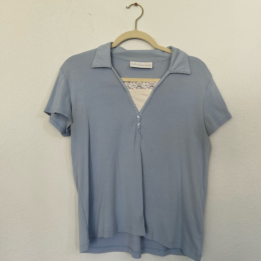 light blue collared shirt !
